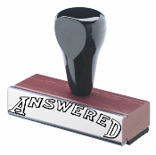 Classic vintage CANCELLED rubber stamp with wood handle.