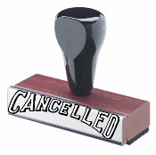 Classic vintage PAID rubber stamp with wood handle.