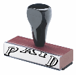 Classic vintage PAID rubber stamp with wood handle.